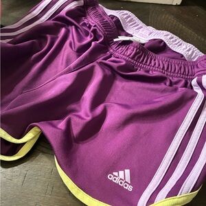 Adidas Shorts in Purple with Yellow Trim
